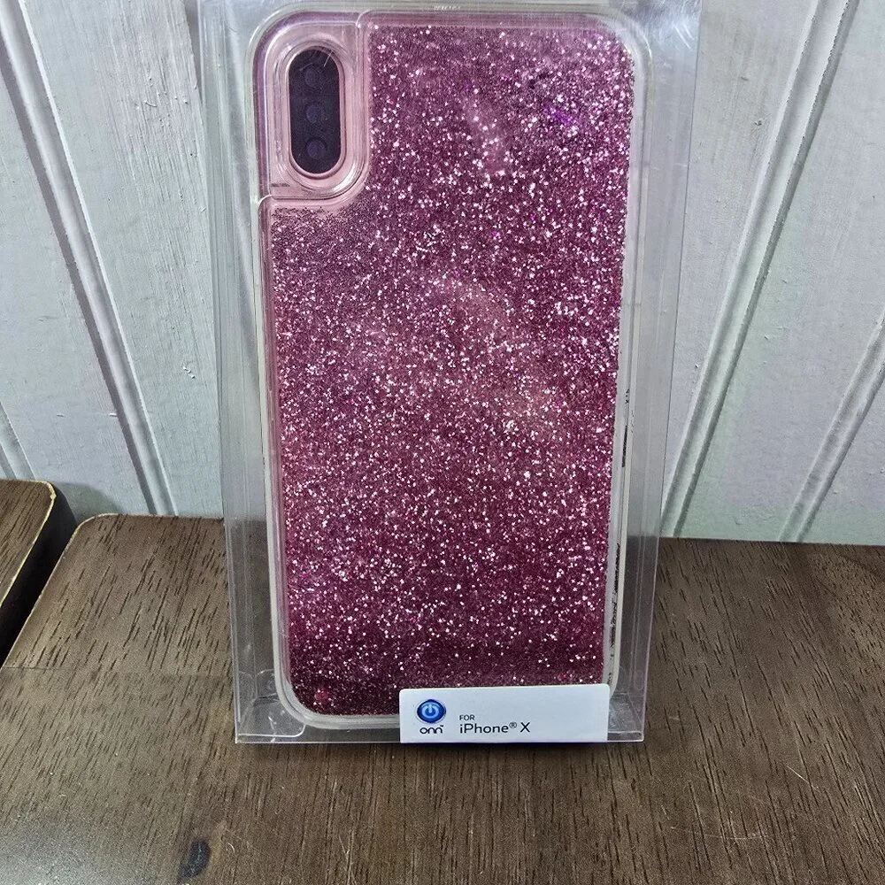 iPhone X Brand New Case Pink Glitter